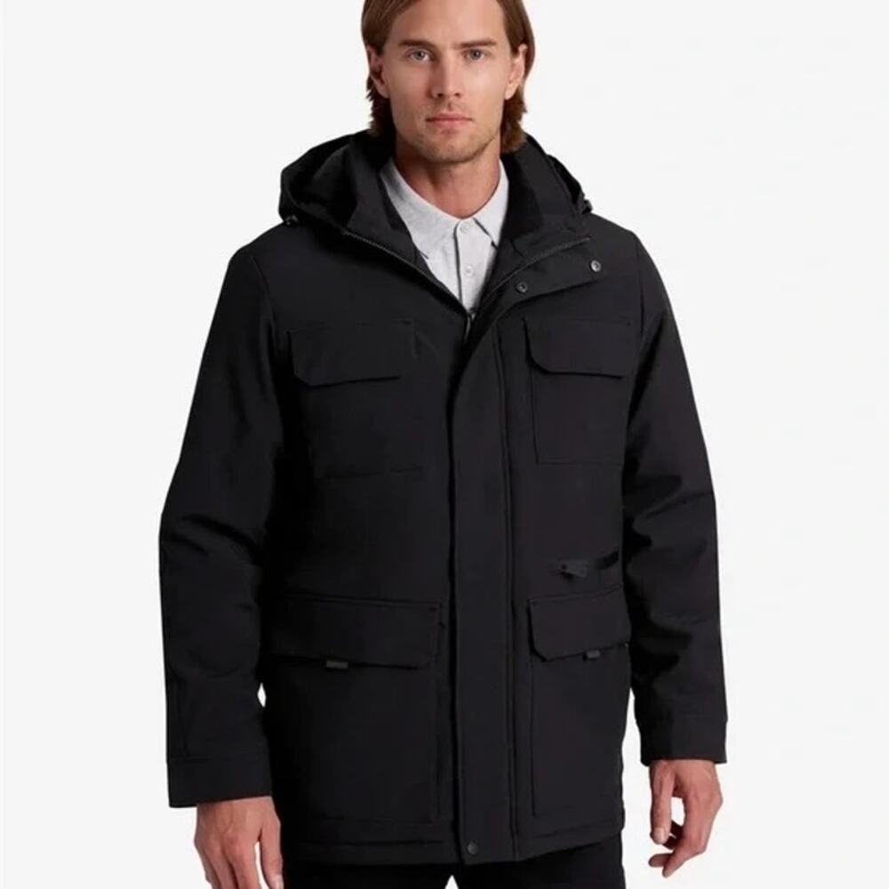 Kenneth Cole Men's Black Oxford Utility full zip jacket L